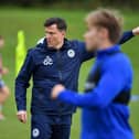 Gary Caldwell in Wigan Athletic training