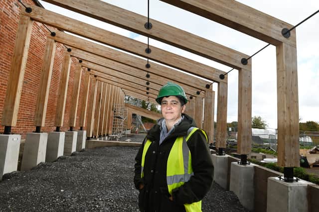 Dr Sylvia Travers, head of horticulture and landscape, in the glasshouse