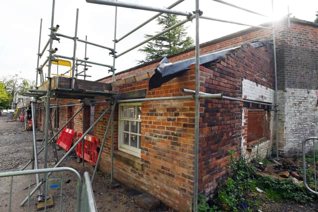 The shop at the bothy, where a sample window has already been installed