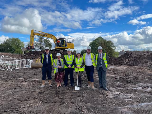 Peter Collins (Wigan Council), Cllr Sue Greensmith, Cllr Dane Anderton, Jo Platt MP, James Reeveley (Casey Group), Cllr David Evans