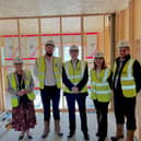Coun Sue Greensmith with James Reeveley (Casey Group) Cllr Dane Anderton, Jo Platt MP
