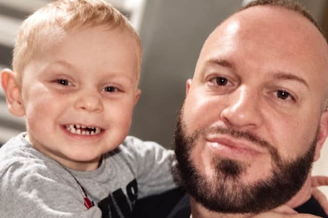 David Cobley with son Greyson when he was younger