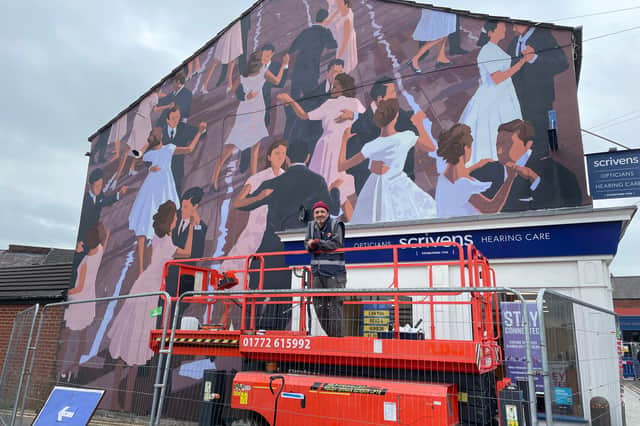 Gavin Renshaw's mural at the side of Scriven's Opticians