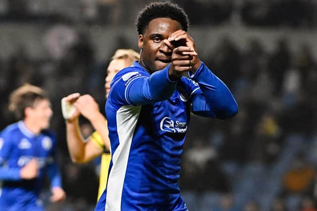Christian Saydee celebrates his goal