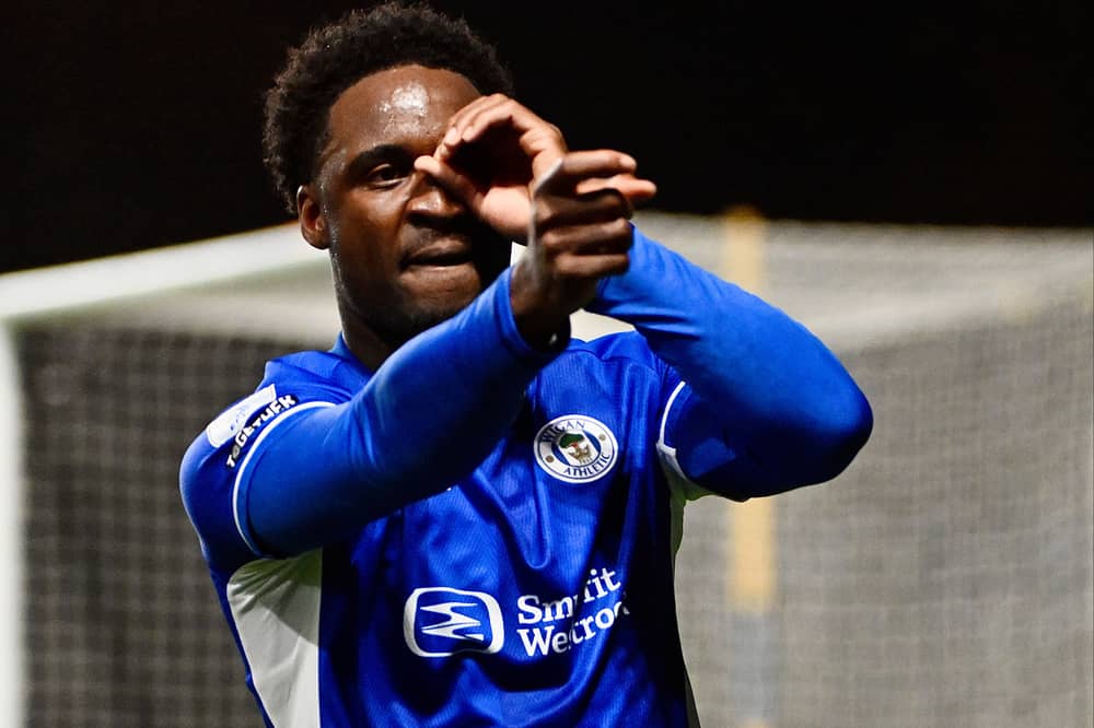 Christian Saydee celebrates his goal against Oxford