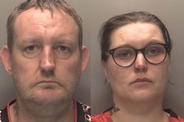 Jay Shaw and Katie Vernon's custody pictures. They are now both behind bars for child sexual offences