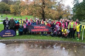 Volunteers and participants from Wigan Harriers at last year's Halloween Haigh Woodland parkrun