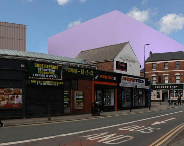 A view from Mesnes Street as to how the structure would fit into Fettlers using CGI imaging