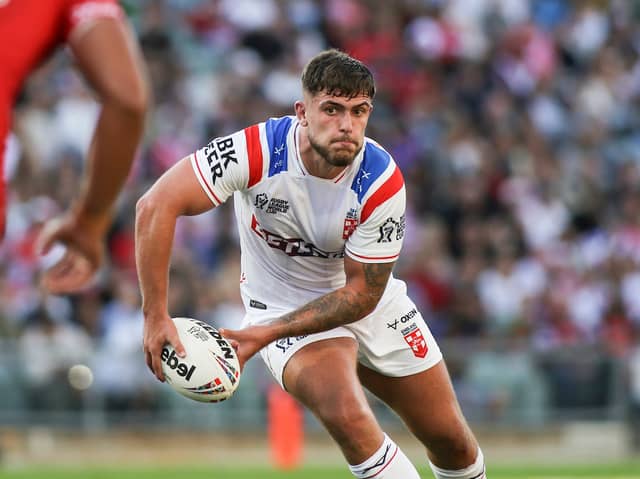 Wigan Warriors hooker Brad O'Neill in action for England