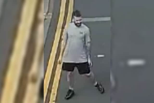 Police want to speak to this man about an incident at B&M Bargains in Wigan