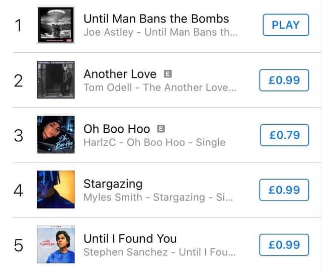 Until Man Bans the Bombs at Number 1 on Apple