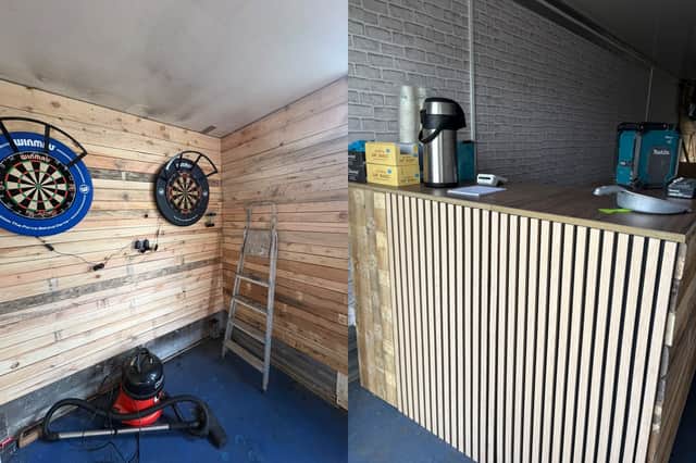 The games area and bar in the new clubhouse