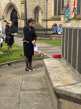 Lisa Nandy MP at Wigan Parish Church on VE Day
