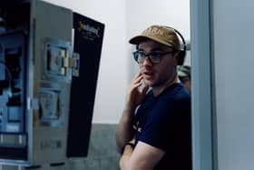 Leigh-based director Matt Green on location in Wigan during the filming of short film "Connect 4".