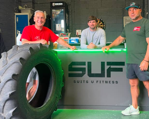 Suit U Fitness members with Jack the owner