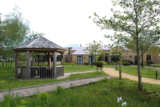 The tranquil grounds of Wigan and Leigh Hospice.