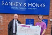 Paul Sargent and Chris Swinton, head of fundraising for the hospice
