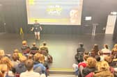 Ryan Swain delivering his voluntary ADHD awareness initiative You, Me & ADHD at St John Rigby College 