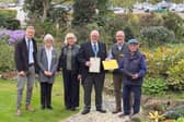 Pictured from left to right:  Matthew Bent (MD Bents Garden and Home); Jan Bashforth (Cheshire NGS County Organiser), Marian Jones (Lancashire NGS County Organiser), Mark Llewellin (High Sheriff of Greater Manchester), Brian Jones (Lancashire NGS County Org