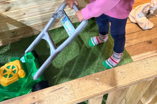 Playing at “Mowing the grass”