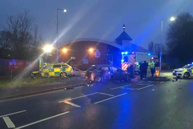 The scene of the crash in Gloucester Street, Atherton. Picture: Ste Fairclough