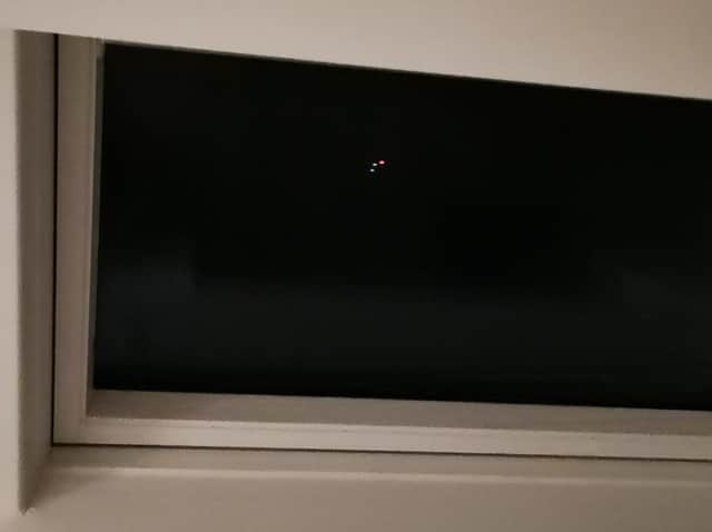 The UFO as seen through the loft window