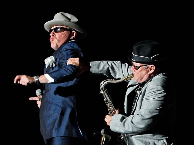 Suggs and Lee Thompson of Madness whose music is the inspiration for Our House, a musical to be performed at WLT in the summer