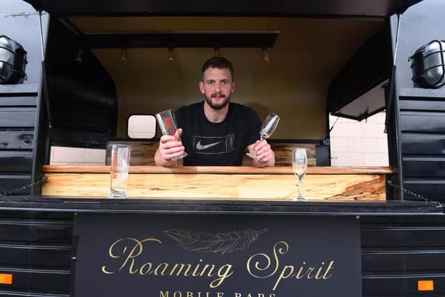 Sean O'Loughlin with his Roaming Spirits mobile bar