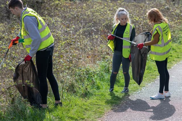 Volunteers are pictured during last years Great British Spring Clean around the borough