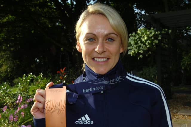 Jenny with her 800m bronze in 2009