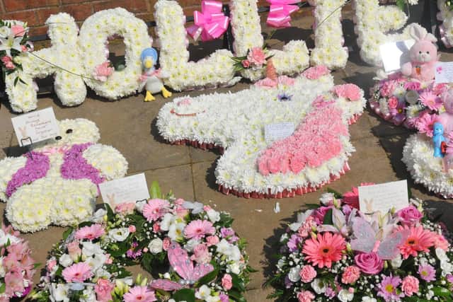 Flowers at Hollie's funeral service