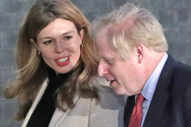 Prime Minister Boris Johnson with partner Carrie Symonds