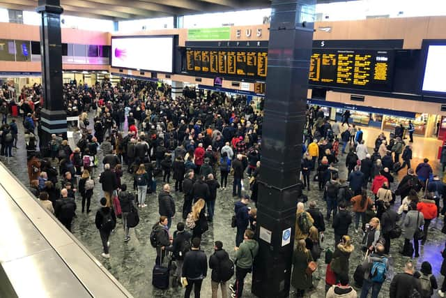 The scene at London Euston today