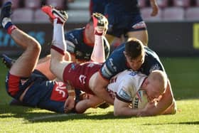 Liam Farrell crosses in the first-half