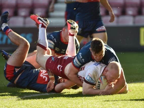 Liam Farrell crosses in the first-half