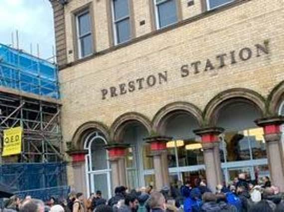 Chaos outside Preston station