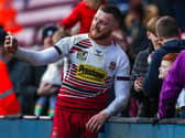 Jackson Hastings takes a selfie for a young fan. Picture: SWPix
