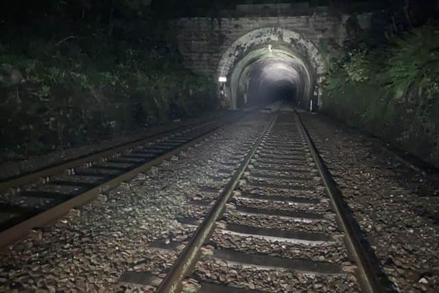 Upholland Tunnel, which was built in 1848, is to get a million-pound upgrade. The work means the line between Wigan and Kirkby will be closed on three Saturdays this month. Picture: NETWORK RAIL