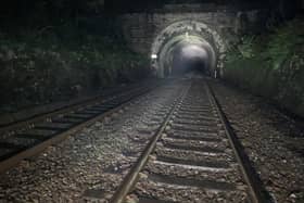 Upholland Tunnel, which was built in 1848, is to get a million-pound upgrade. The work means the line between Wigan and Kirkby will be closed on three Saturdays this month. Picture: NETWORK RAIL