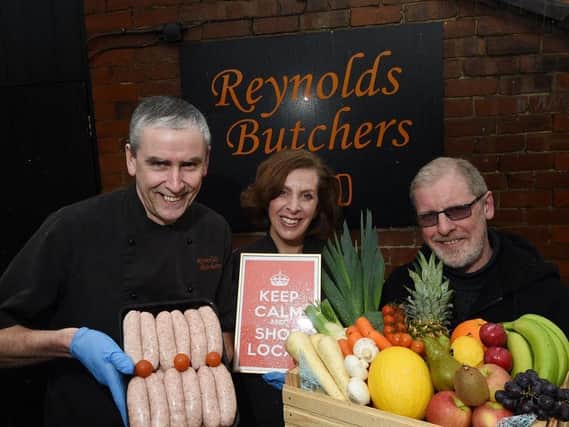 From left, Tony and Helen Reynold and David Fitzsimmons from Paolos of Parbold Fruit and Veg