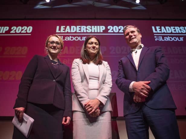Labour leadership candidates Rebecca Long-Bailey, Lisa Nandy and Sir Keir Starmer