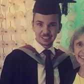 Matt Beardwell with mum Julie when he graduated in 2015