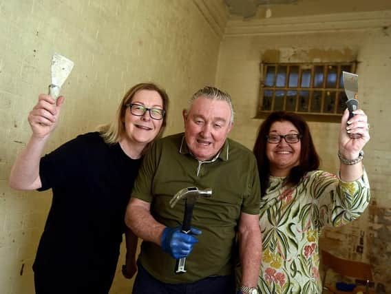 From left: Maureen with volunteers Colin Crosby and Sam Tomlinson