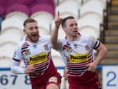 Jackson Hastings rushes to congratulate Liam Marshall