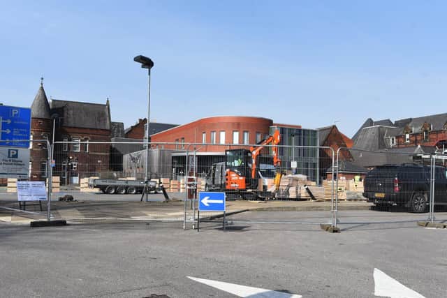 Work on the new Covid-19 ward at Wigan Infirmary which will house 52 extra beds