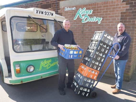 Kays Dairy at Pemberton, two of the three owners, Mark Kay, left, and brother Ian Kay, have had an influx of deliveries as the lockdown continues