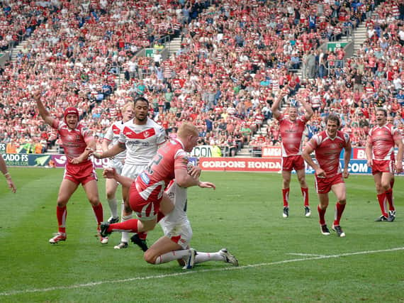 Liam Farrell goes over for the match-winner in 2011