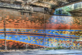 The mosaic under the railway bridge on Wallgate
