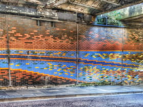The mosaic under the railway bridge on Wallgate