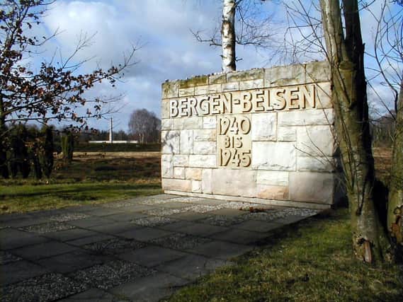 A memorial stone at Bergen-Belsen